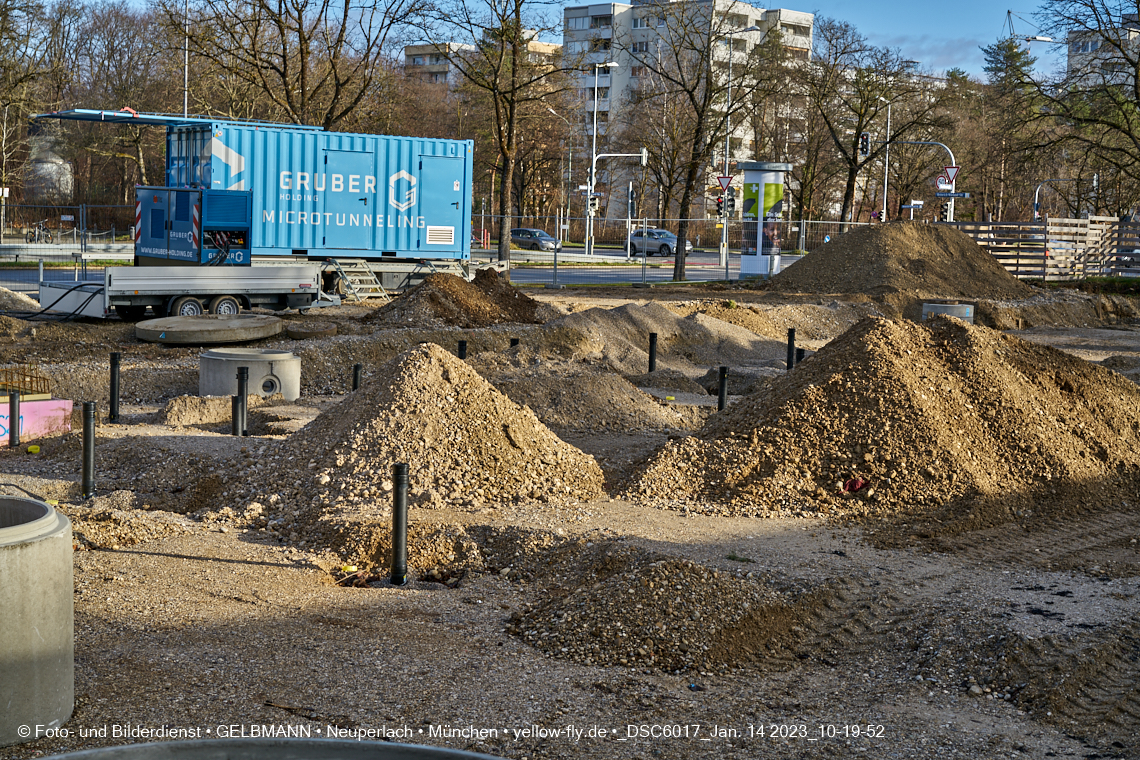 14.01.2023 - Baustelle an der Quiddestraße Haus für Kinder in Neuperlach
